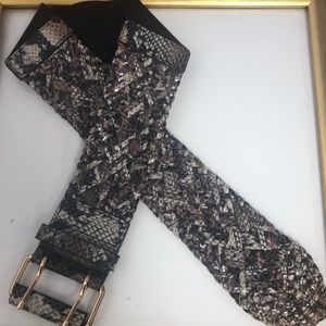 BCBG MaxAzria Faux Snake Stretch Belt -Small